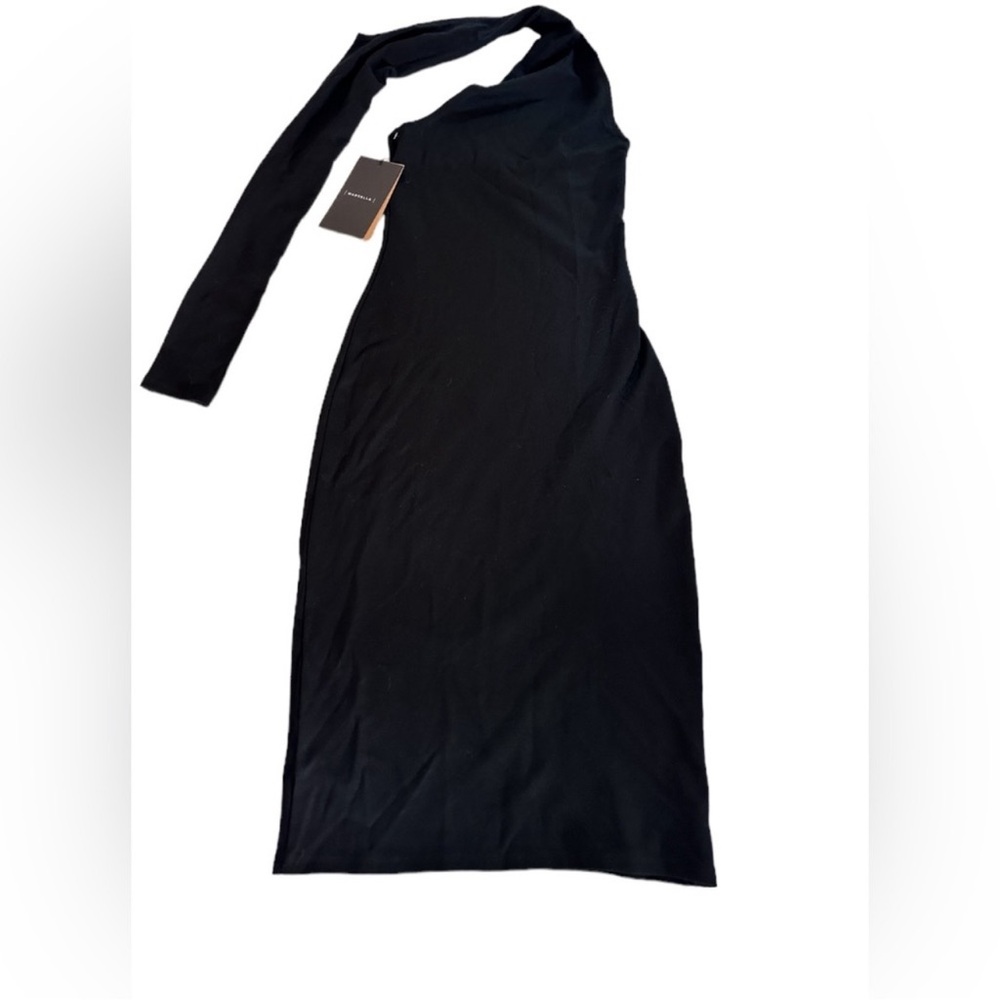Marcella Manhattan dress Size M. NWT. Elegant Black One-Shoulder Dress - Picture 4 of 12